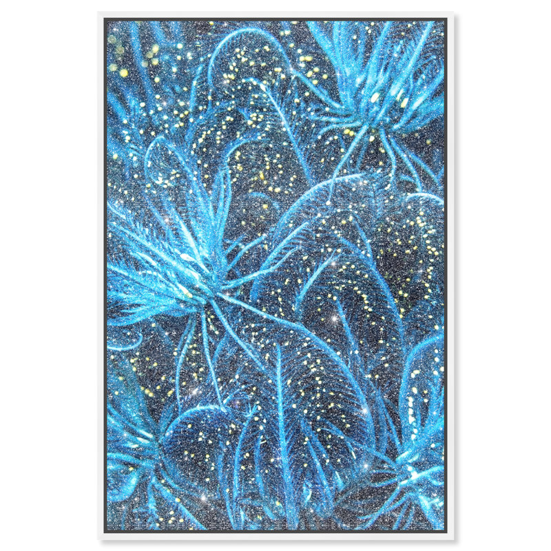 Neon garden Canvas Abstract Print by Oliver Gal, Black Frame, 10 x 15, 16"H x 11"W, White Floater Frame