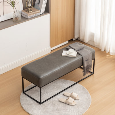 Banc rembourré en similicuir Mikhajlo