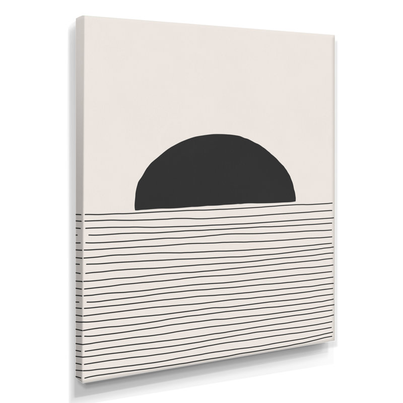 Minimal Geometric Lines and Circle V - Impression sur toile tendue, H 32 po x l 16 po, Toile tendue