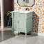 Meuble-lavabo en bois massif et panneau de fibres à densité moyenne 24 po avec lavabo en céramique, tiroir rabattable, tablette réglable-667752783