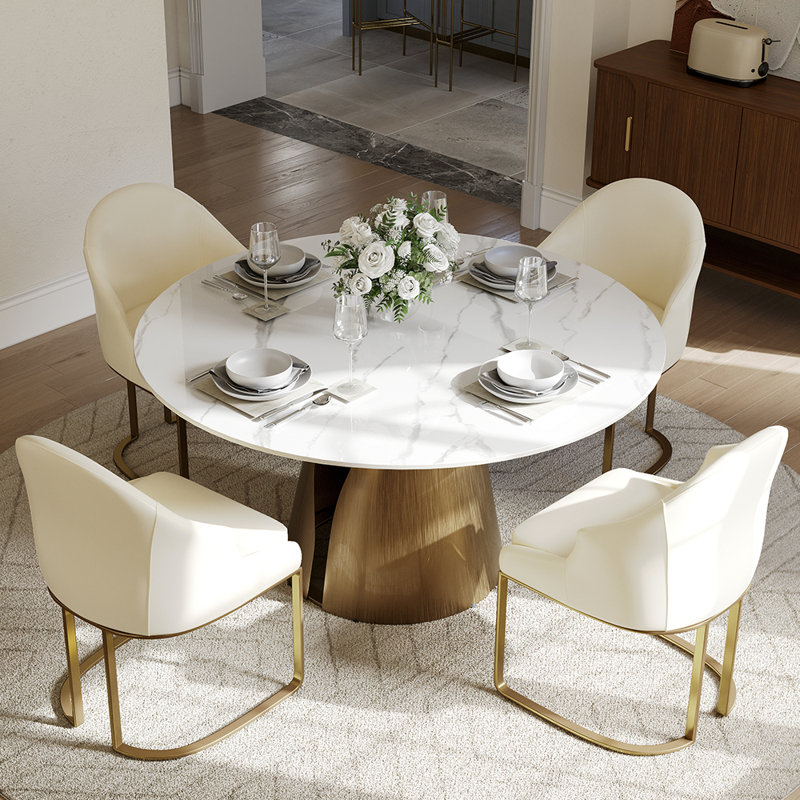 Stapp Modern PU Leather & Steel Arm Chair Dining Chair