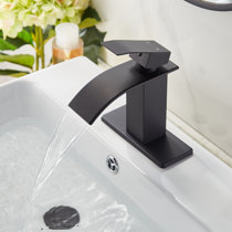 Blue Utility Sink with High Arc Black Faucet by VETTA by JS