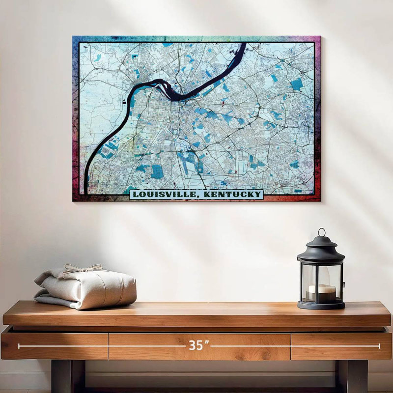 Carte de la ville de Aliaz Louisville, H 16 po x l 24 po