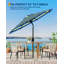 Parasol de patio 9 pi - 8 parasols de table robustes avec manivelle inclinable, rayures jaunes et bleues-2117316423