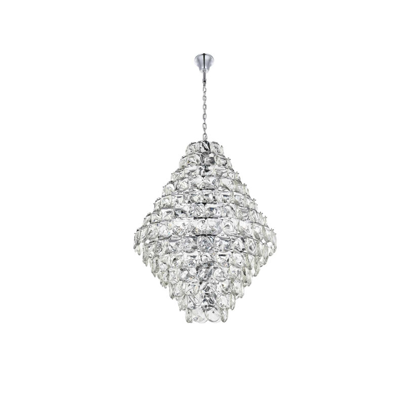 Lustre en cristal 48 pouces Ikeny, Chrome chrome