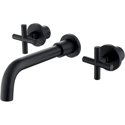 Double Handle Wall Mount Bathroom Faucet