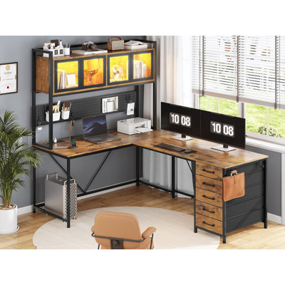 Roarke L-Shaped Computer Desk with Power Outlet