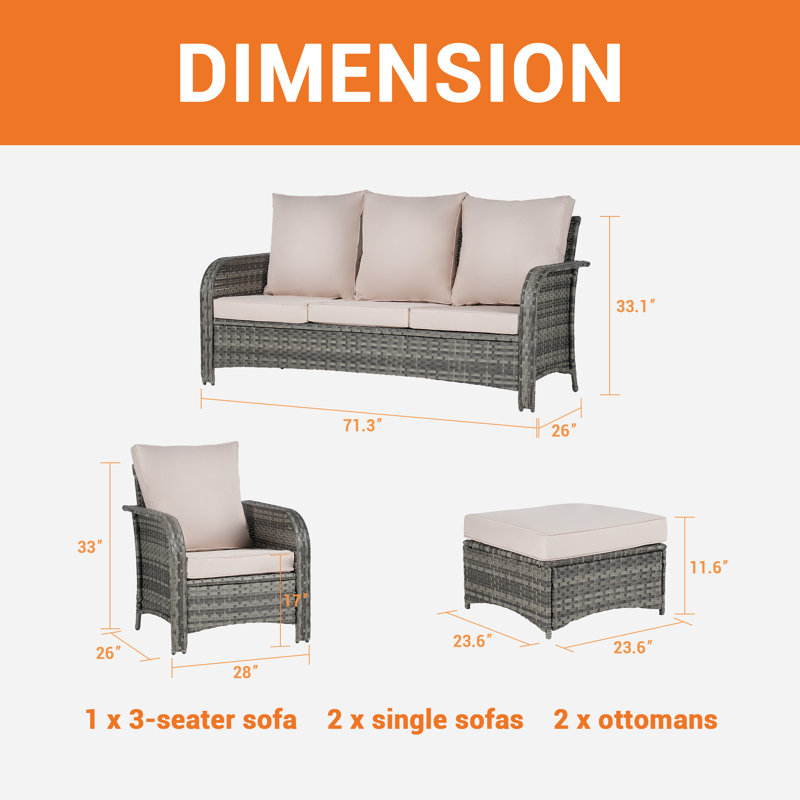 Ensemble de conversation pour 7 personnes, Sable