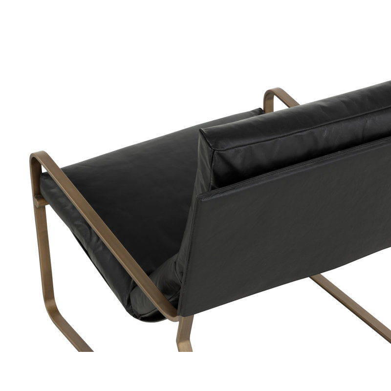 Lounge Chair, Black Genuine Leather