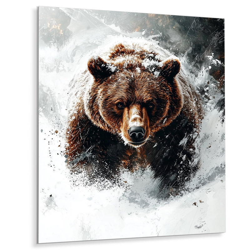 Dahlstrom - ours, impression métallique, H 20 po x l 12 po
