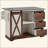 55.5" Farmhouse Kitchen Island With Drop Leaf, Kitchen Storage Island With Barn Door, Power Outlet, Rolling Kitchen Cart On Wheels With Spice Rack, For Home, Kitchen, Dining Room