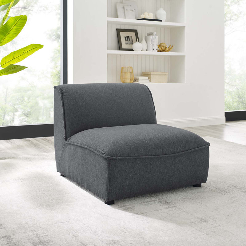 Modway Comprise Armless Chair, Charcoal Polyester