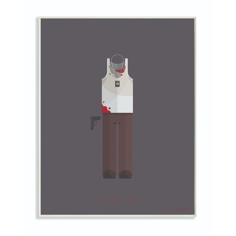 Impression sur toile, "die hard people people personnages style, Bois, H 15 po x l 10 po x P 0,5 po
