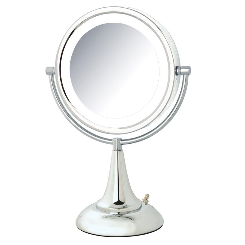 Miroir de maquillage lumineux 8,5 ", Chrome