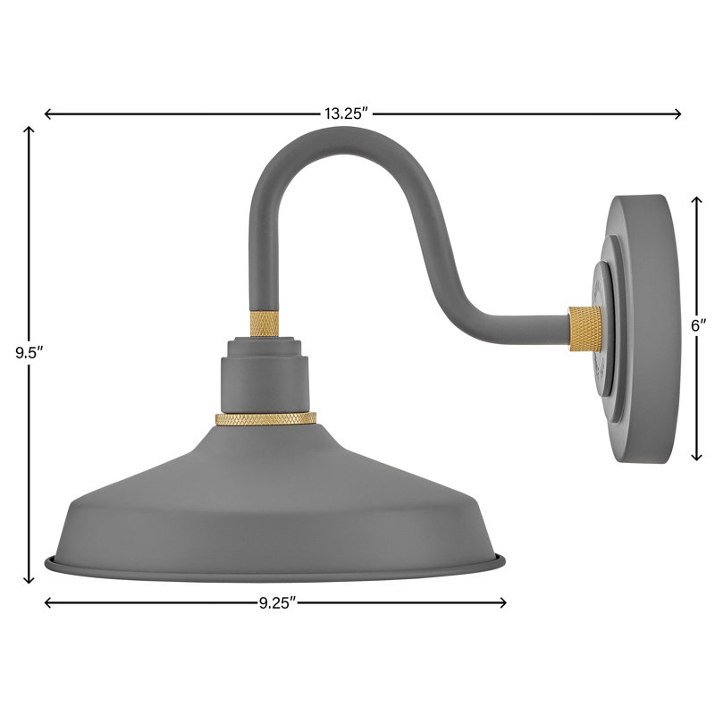 Hinkley Foundry Outdoor Gooseneck Barn Light Wall Lantern, Dark Matte Gray