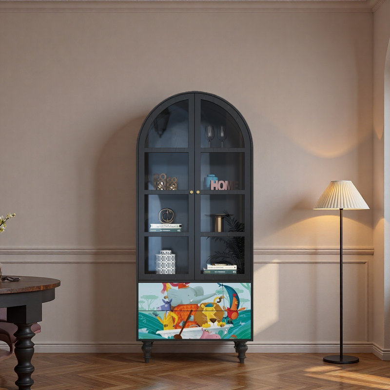 Vitrine en bois massif Vintage