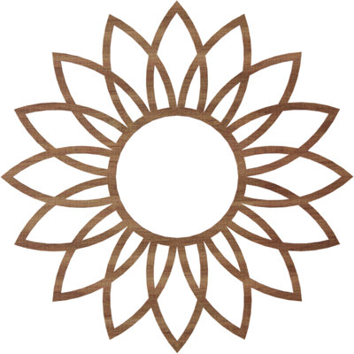 Médaillon de plafond ajouré en bois de marguerite 26 po x P 9 po x P 1/4 po