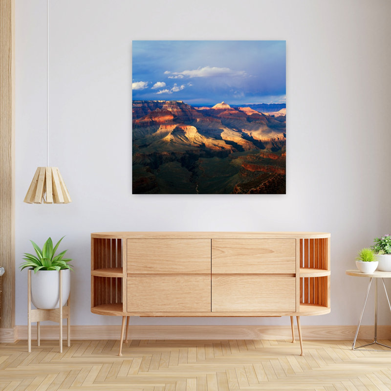 View of Grand Canyon from Shoshone Point storm cloud shadows south rim Grand Canyon National Park Arizona USA. 1 Piece Wrapped Canvas Wall Art