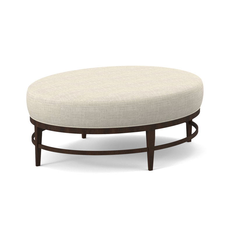 Elliptic Oval Ottoman, American Walnut, Libby Linen