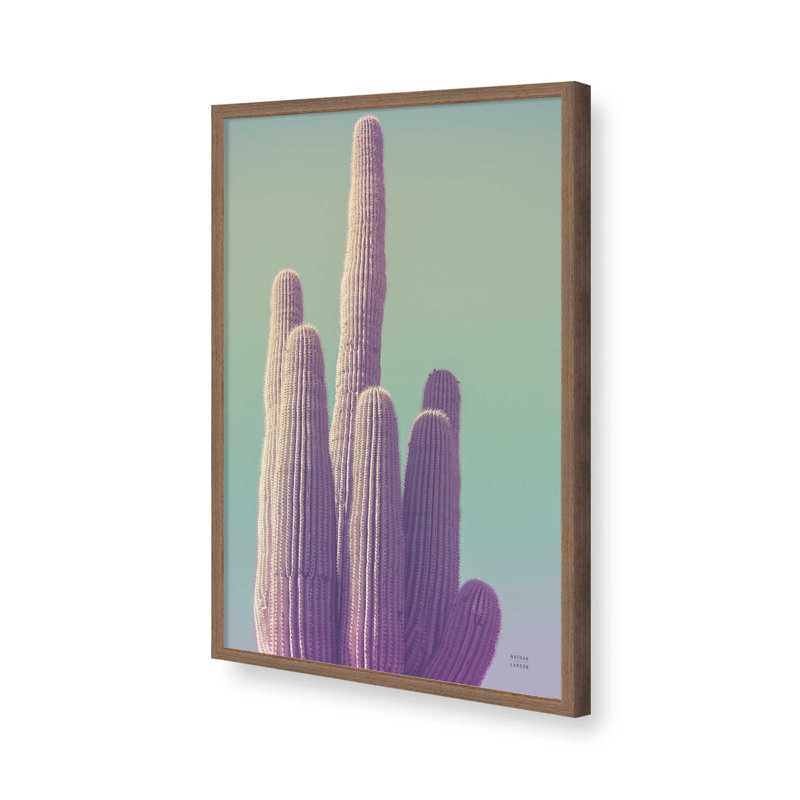 «Saguaro Green Pastel» par Nathan Larson, reproduction d'art, Brun, H 48 po x l 32 po