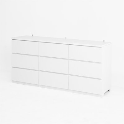 Commode 9 tiroirs sans poignée