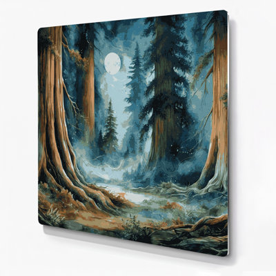 Art mural en métal bleu, forêt de l'Action de grâce