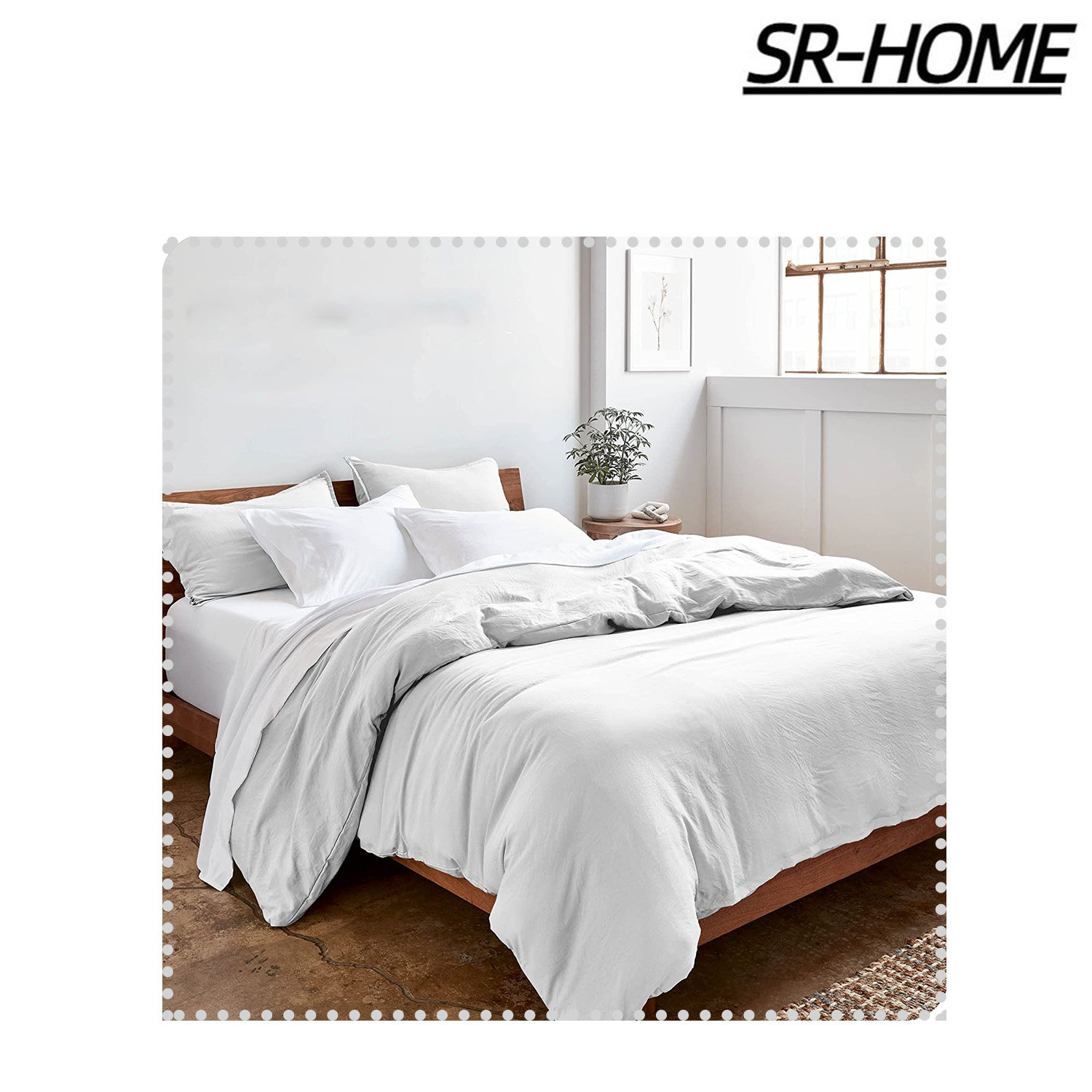 SR-HOME Sandwashed Duvet Cover - PremiumUltra-Soft Brushed