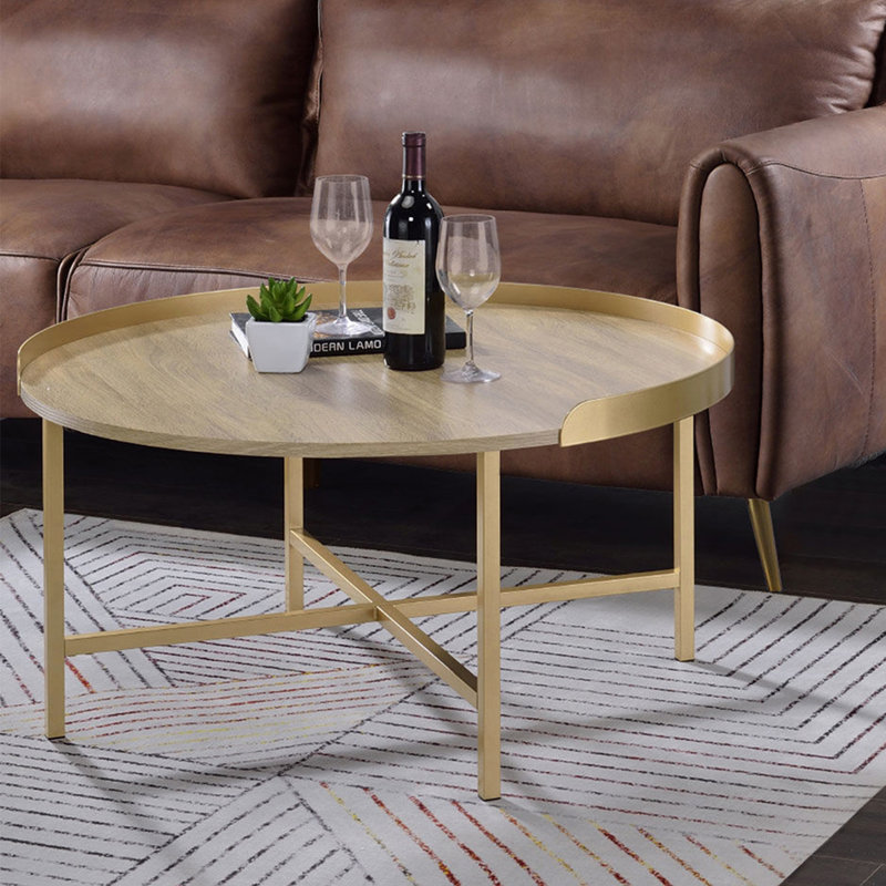 Tray Style Top Round Coffee Table