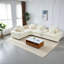 Canapé d'angle profond surdimensionné, canapé modulaire en boucle blanche de 137,7 pouces, style moderne pour la maison-961290292