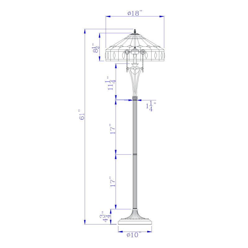 Lampe sur pied 61 po Allyanna