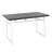 Rectangular Dining Table for 4, Classic Brown Solid Bamboo Top with Steel Base, Fixed Height Industrial Style