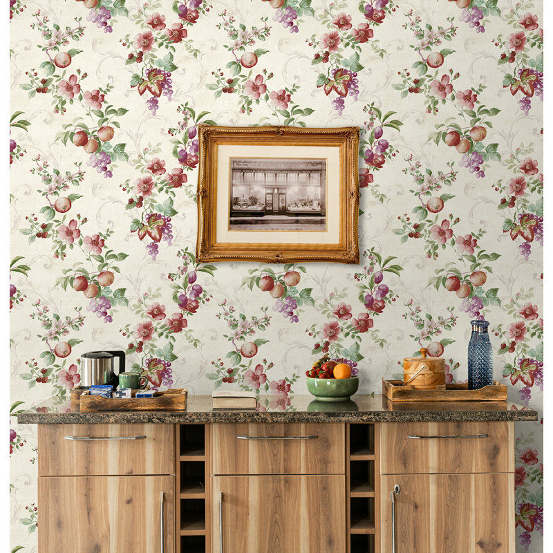 Papier peint non collé Seabrook Designs, Vin / abricot