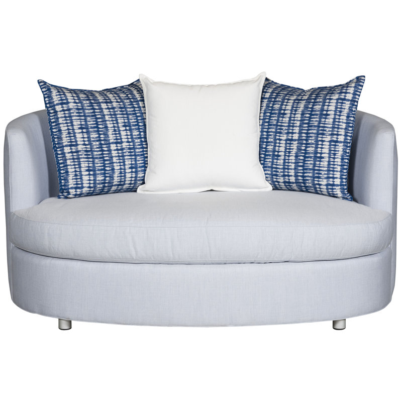 Michael Weiss Truesdale 65" Wide Outdoor Oval Loveseat with Cushions, Jellyfish Rain