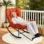 Chaise berçante surdimensionnée avec repose-pieds Papasan-1644729347