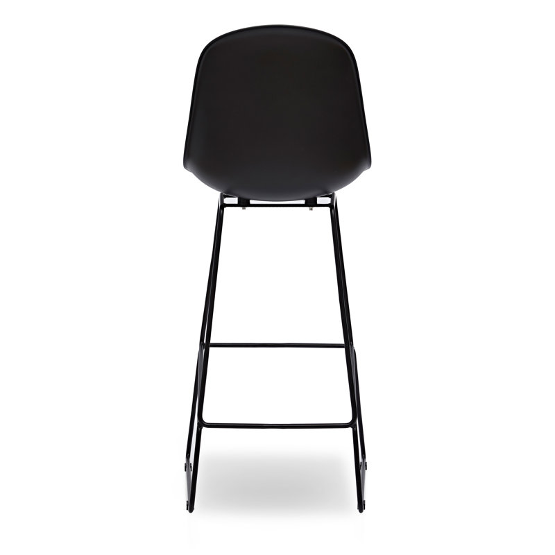 Black Metal Frame Counter Stool with Plastic Seat, Set of 2