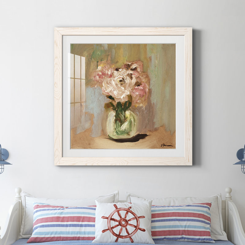 Pivoines parfaites - cadre photo, reproduction d'art sur papier, Cadre blanc, H 27,5 po x l 27,5 po x P 1,5 po