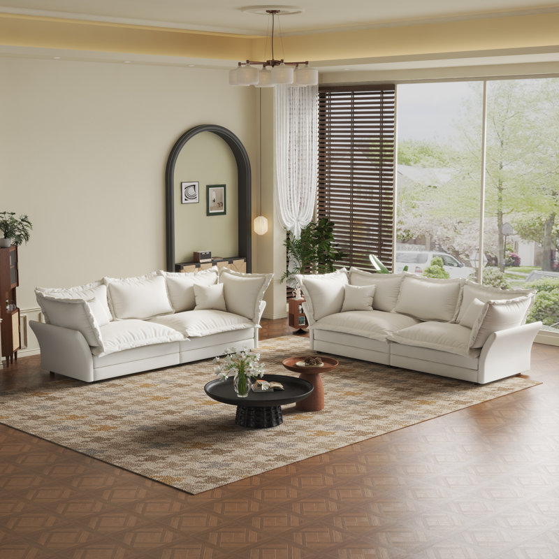 Canapé moderne 90,55 po Comfy, Beige