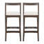 Ensemble de 2 tabourets de bar d'intérieur en bois d'hévéa de conception ergonomique avec coussin confortable et structure stable pour un usage domestique et commercial-318141014