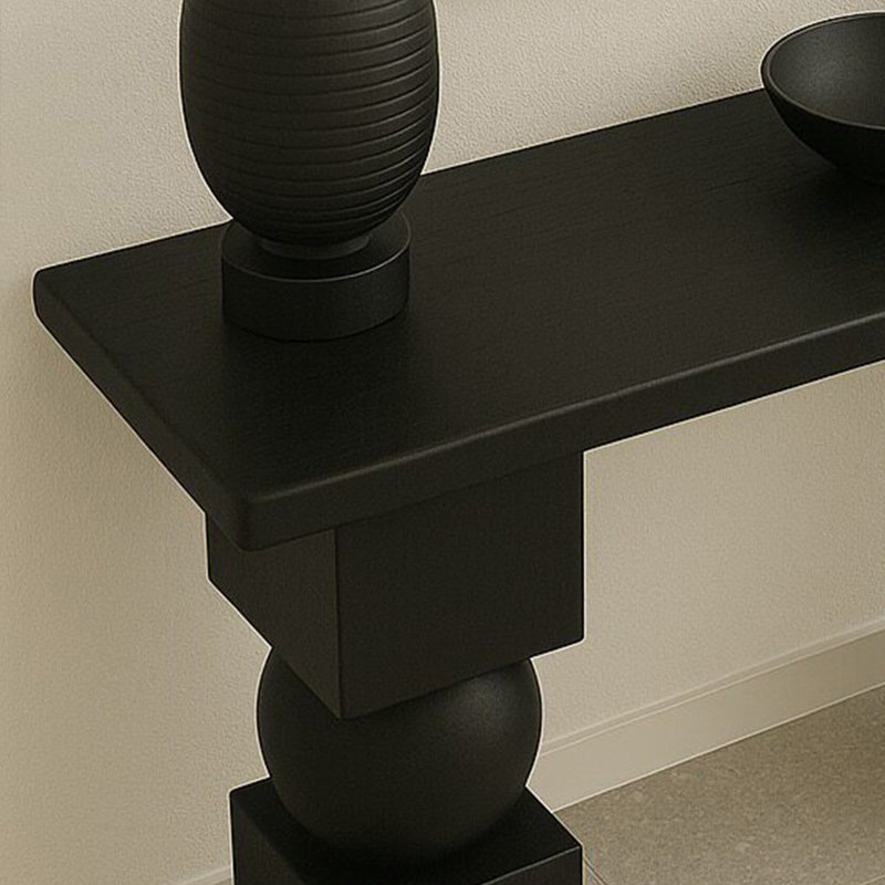 Console moderne de style simple et rectangulaire, Noir, H 33,5 po x l 63 po x P 11,8 po