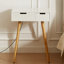 Petite coiffeuse de maquillage, bureau avec 2 tiroirs, organisateur de miroir rabattable, coiffeuse de maquillage pour chambre à coucher, vestiaire