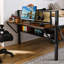 Lit mezzanine simple en métal avec bureau rectangulaire, lumières à DEL, lit mezzanine à cadre double avec tablettes de rangement et compartiments de rangement suspendus, barrière de sécurité et échelle, aucun sommier requis, G-1929422825