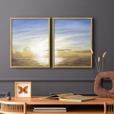Luminous Waters I-Premium, reproduction encadrée - prête à être accrochée - aucun clou requis - aucun clou requis