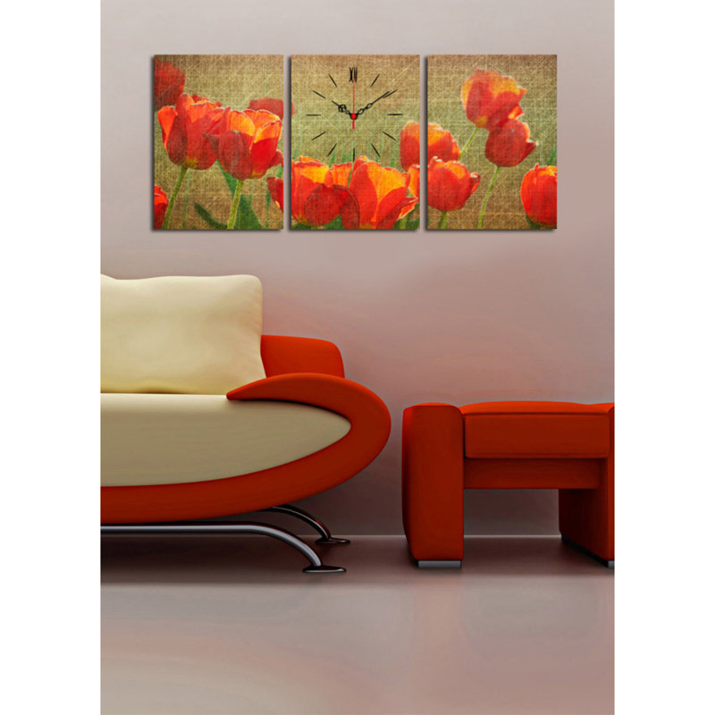 Ensemble d'horloge murale 3 pièces Elegant Structure robuste en bois à 100%, épaisseur: 1,2 po | Parfait pour la décoration intérieure et les intérieurs modernes, conception unique