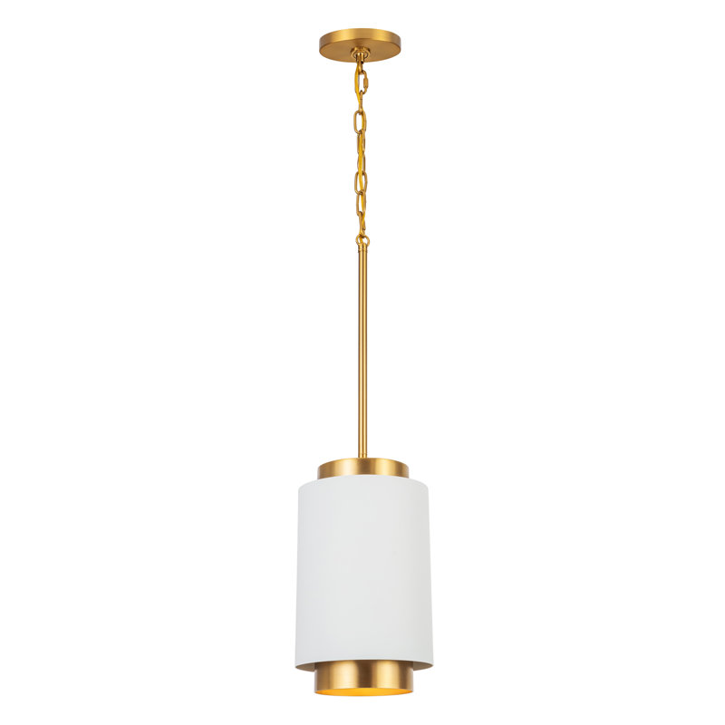 Luminaire suspendu cylindrique 1 lumière Ingrid, Blanc
