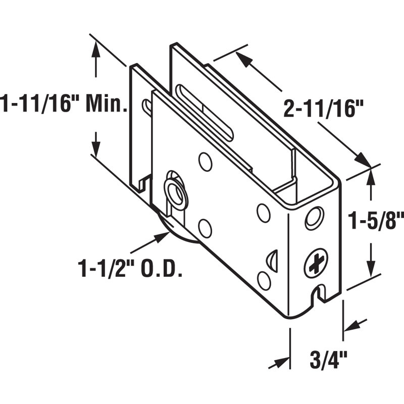 Ensemble de rouleaux en acier de 1-1 / 2 po, dos uni (paquet simple)