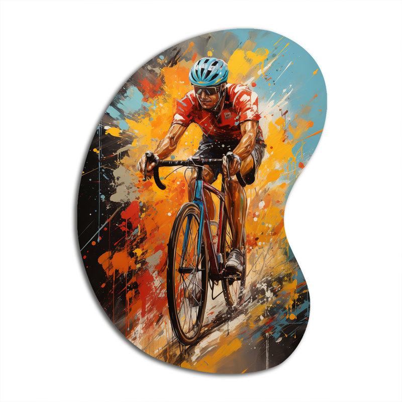 Vélo «Bold Rides I», art mural en forme de bicyclette en forme unique, sculpture murale en métal Freeform, H 31 po x l 22 po