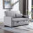 Rainell 55.12'' Linen Square Arm-2075287664