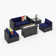 Wicker 4 - Person Modular Patio Conversation Sets with Cushions
