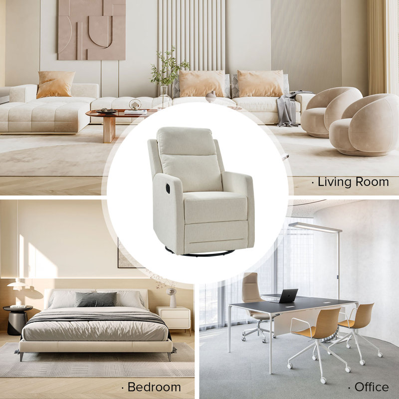 Fauteuil inclinable manuel standard de 26,5 po de largeur Caleya, Beige