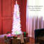 Grand sapin de Noël artificiel pré-éclairé avec branches colorées, lumières DEL colorées, blanc